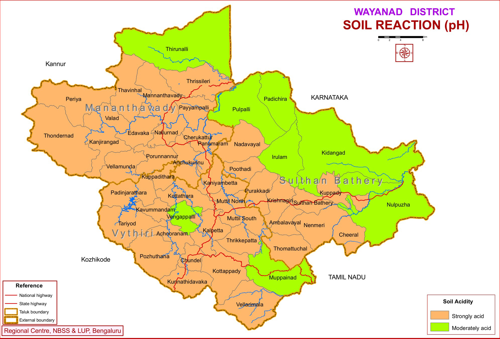 Soil Reaction (pH), Wayanad district