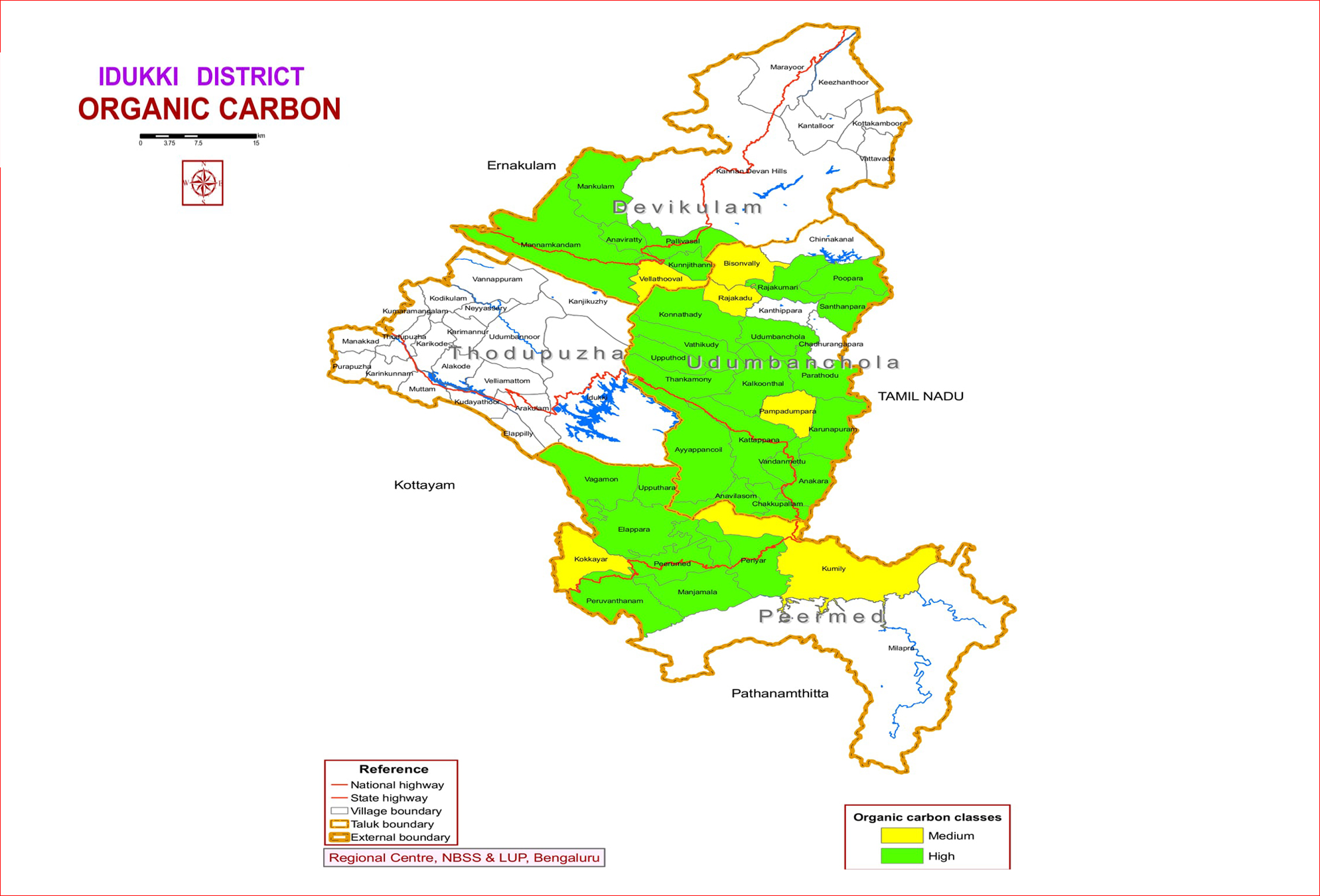 Organic Carbon, Idukki district