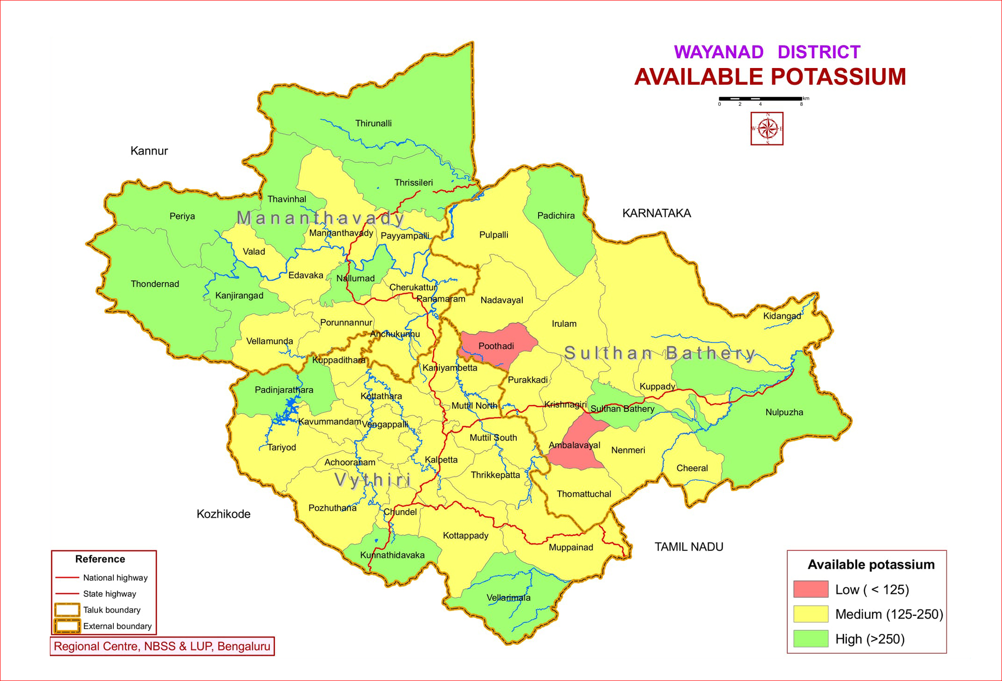 Available Potassium, Wayanad district