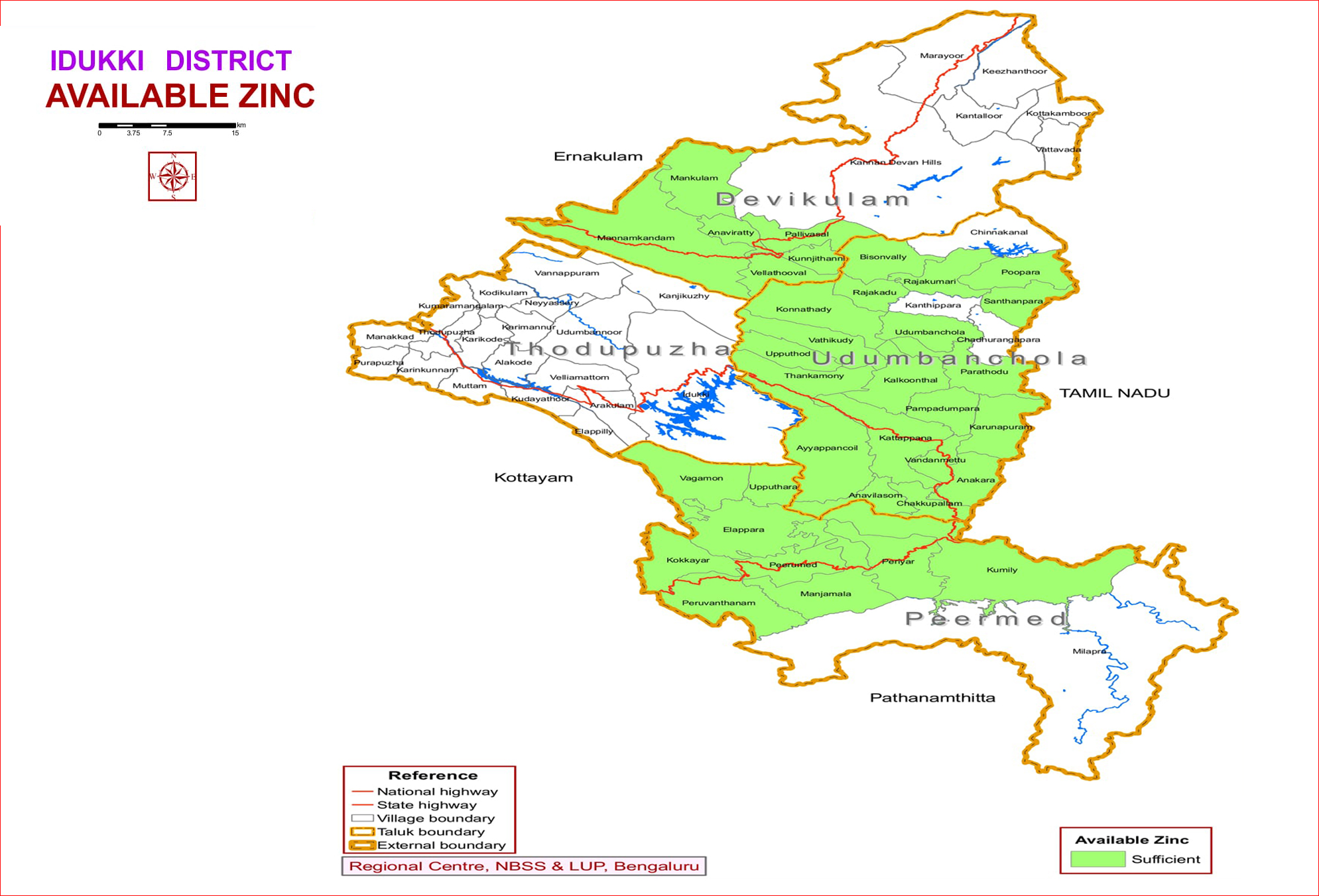 Available Zinc, Idukki district